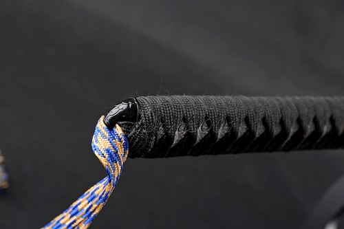 Handgefertigtes T10 Kohlenstoffstahl Full Tang scharfes japanisches Katana Schwert orange Scheide - Bild 4 von 10