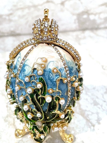 Uovo Imperiale Fabergé decorativo uovo Fabergé ornamento San Valentino uomo regalo per lui - Foto 6 di 13