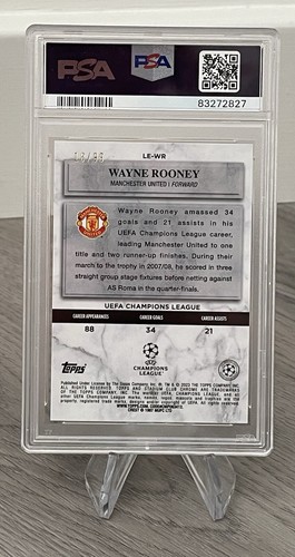 22-23 Stadium Club Chrome Wayne Rooney 18/99 Green Legends Of Europe SSP PSA 10 - Bild 6 von 6
