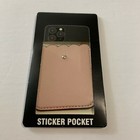 No Boundaries Cell Phone Sticker Pocket Credit Card Holder Silver Heart Pink