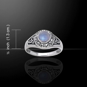 Celtic Trinity Knot Chakra Gemstone Mix Sterling Silver Ring by peter stone