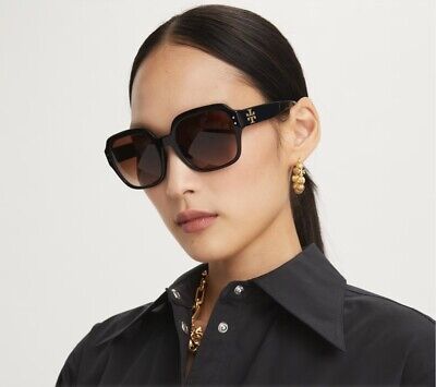 Tory Burch Oversized Square Logo Sunglasses, Black, Style Tory Burch Oversized Square Logo Sunglasses, Black, Style