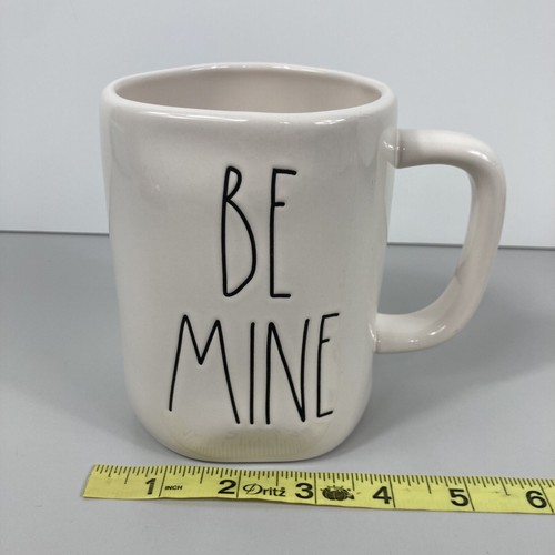 Rae Dunn Be Mine Coffee Mug Cup Valentine's Day Heart 2-Sided Magenta Artisan - Picture 16 of 16