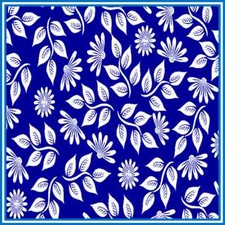 30 Custom Blue Floral Art Personalized Address Labels