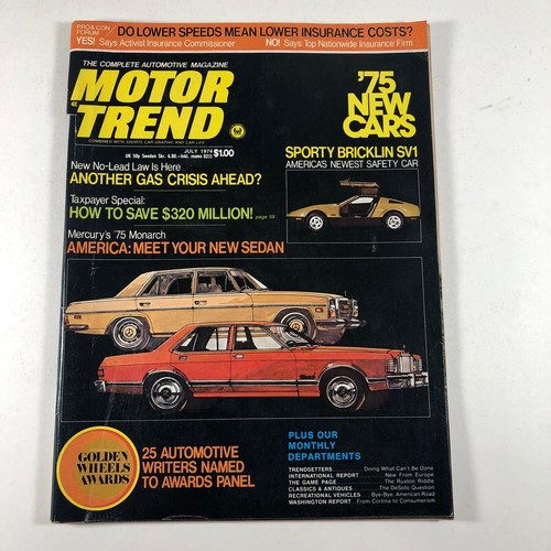 Vintage Motor Trend Magazine July 1974 - Picture 1 of 3