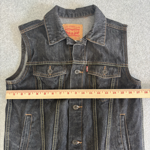 Levis Denim Vest Youth Large (12-13) Jean Vest Trucker Dark Blue Girl Boy - NWOT - Picture 4 of 9