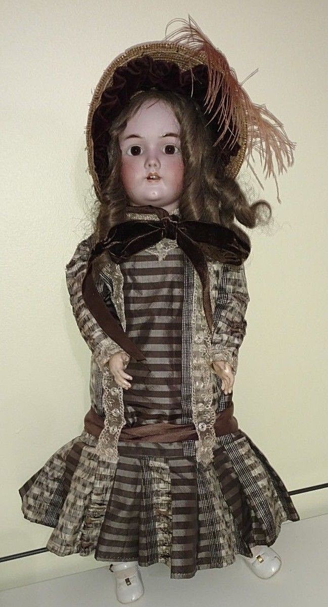 Antiguo HANDWERCK 24 cabeza de Biscuit muñeca de composición marcado como 69-12X Antiguo HANDWERCK 24 cabeza de Biscuit muñeca de composición marcado como 69-12X