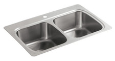 Kohler K-5267-1-NA Verse 33" Drop-In Stainless Steel - Double Basin Kitchen Sink