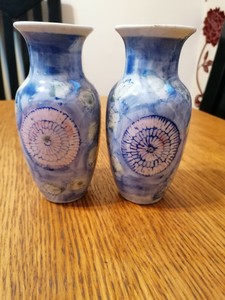 Oriental Vases Blue 16cm Tall X Pair Ebay