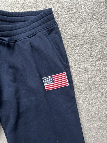 Hollister Damen Feel Good Fleece Wide-Leg Hose American Flag Navy Jogginghose M - Bild 3 von 10