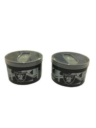 Set of 2 Licensed NFL RAIDERS 11.5 oz Plastic Dip Snack Container W/Lid NEW - Picture 5 of 5