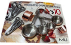 MIU Measuring Cups And Spoons 10 pcs Copper Plated & Stainless Steel