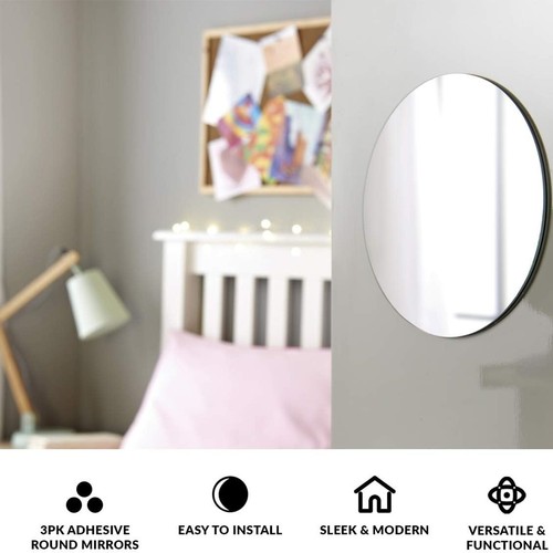 Anika Self Adhesive Round Mirrors 15cm (pack of 6) - Picture 4 of 8