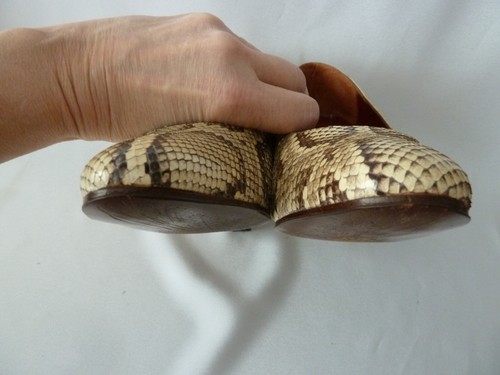Vintage Lucalsax Size 5,5 Natural Beige Snakeskin Leather Formal Shoes EUSize 38 - Picture 9 of 12