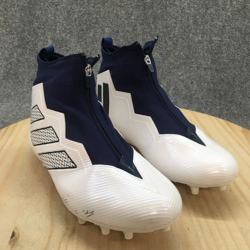 Adidas Shoes Mens 14 Football Cleats Sneakers Blue White Athletic Zip Up Mid Top - Picture 6 of 14