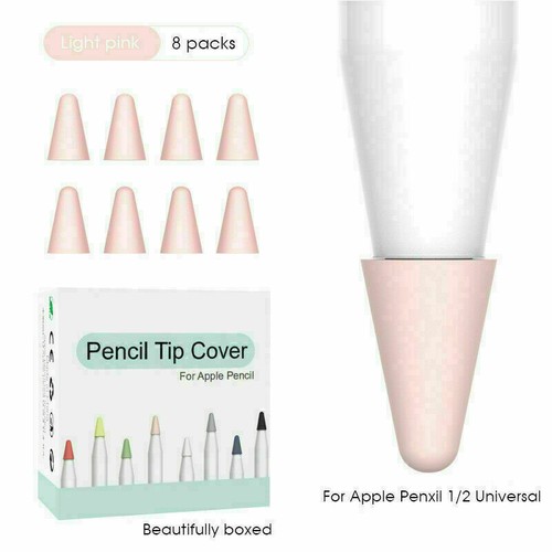 8PCS Silicone Pen Plume Case Remplacement Stylet Tip Cover pour Apple Pencil 1st / 2nd - Photo 13/21