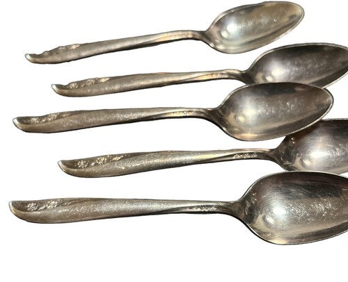Wm A Rogers Oneida Silverplate Lady Catherine Teaspoons Set of 5 - Picture 3 of 7