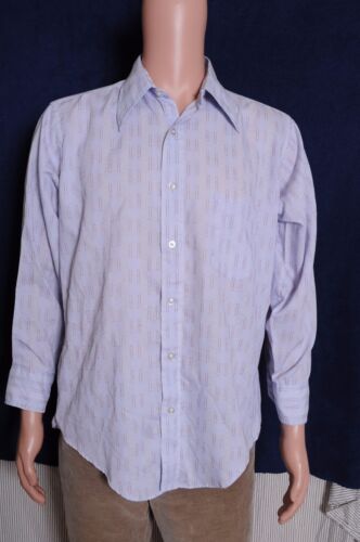 VTG '60s Norris atomic print button down long sleeve gray with burgandy shirt L