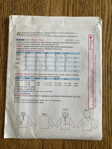 Uncut Kwik Sew K4025 Sewing Pattern Unisex Kid Sz XXS-XS-S-M-L Pullover Jacket - Picture 2 of 3