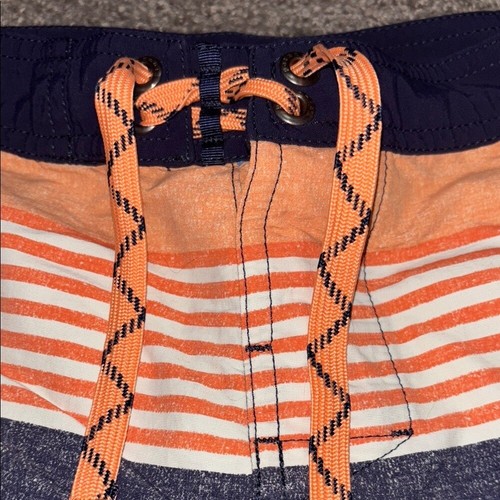 Patagonia Boys Striped Orange and Blue swim trunks Shorts boys size 10 wavefarer - Picture 3 of 8