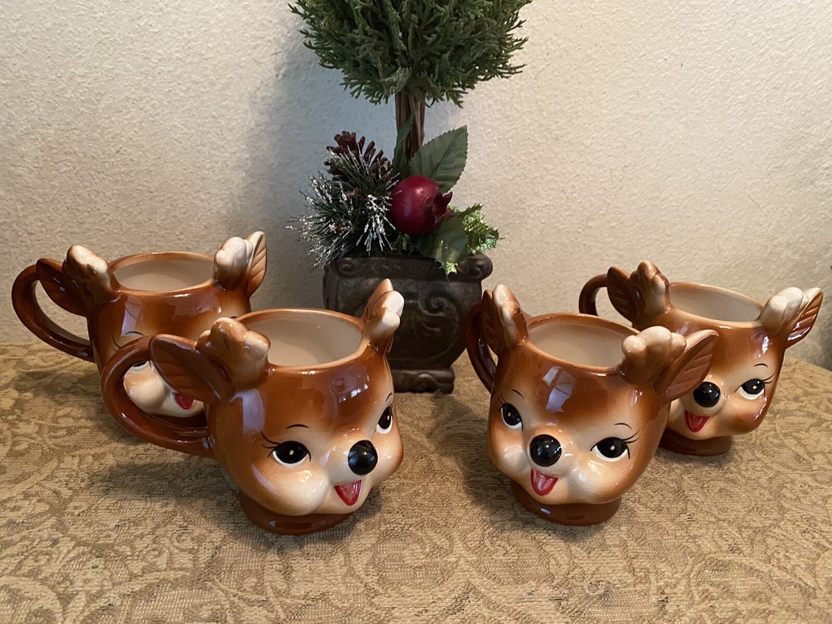 SUPER トナカイ reindeer ❀ animal pottery * RARE Christmas Vintage Figurine Reindeer Ceramic 1956 Kreiss 置物