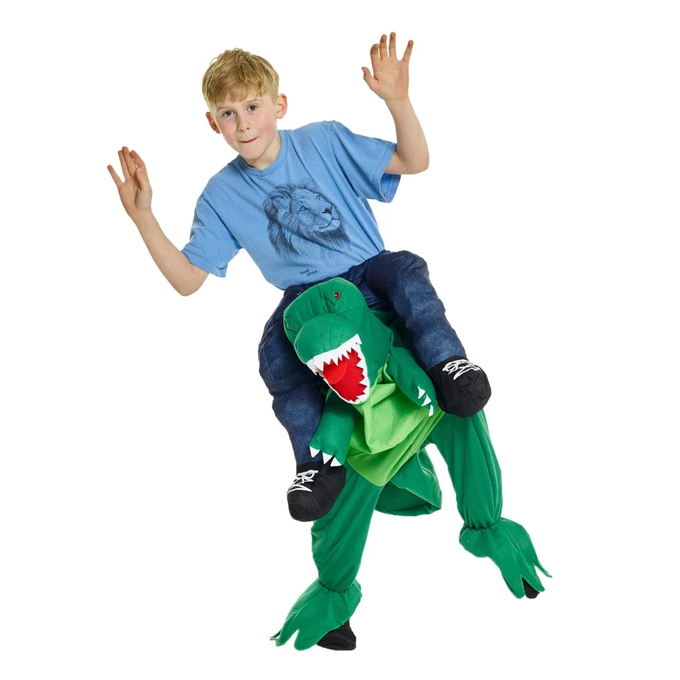 Disfraz de dinosaurio a cuestas T-Rex para niños 6-12 años paseo en Halloween para niños Foto 2 de 4