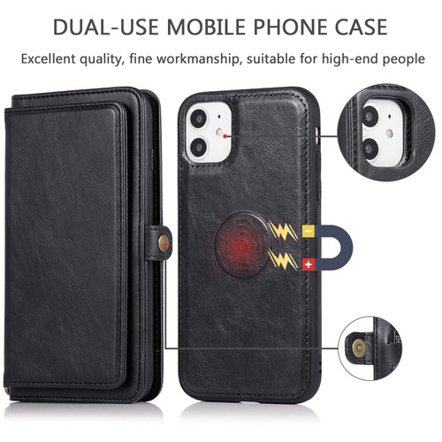 Detachable Magnetic Flip Leather Wallet Case For iPhone 12 13 14 15 Pro Max 16E - Picture 5 of 18