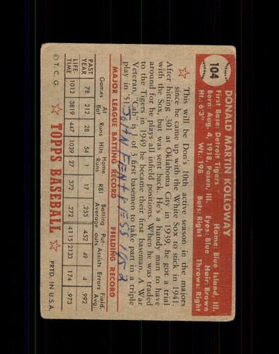1952 TOPPS SET BREAK 1-310 U-PICK  MIXED CONDITION EXMINT TO FAIR/POOR GRADES - Picture 101 of 319