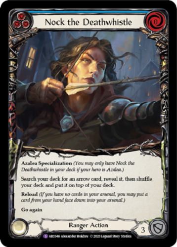 ( NOCK THE DEATHWHISTLE ) (FOIL) - Super - ARC046 - Unlimited NM - Flesh & Blood - Picture 1 of 1