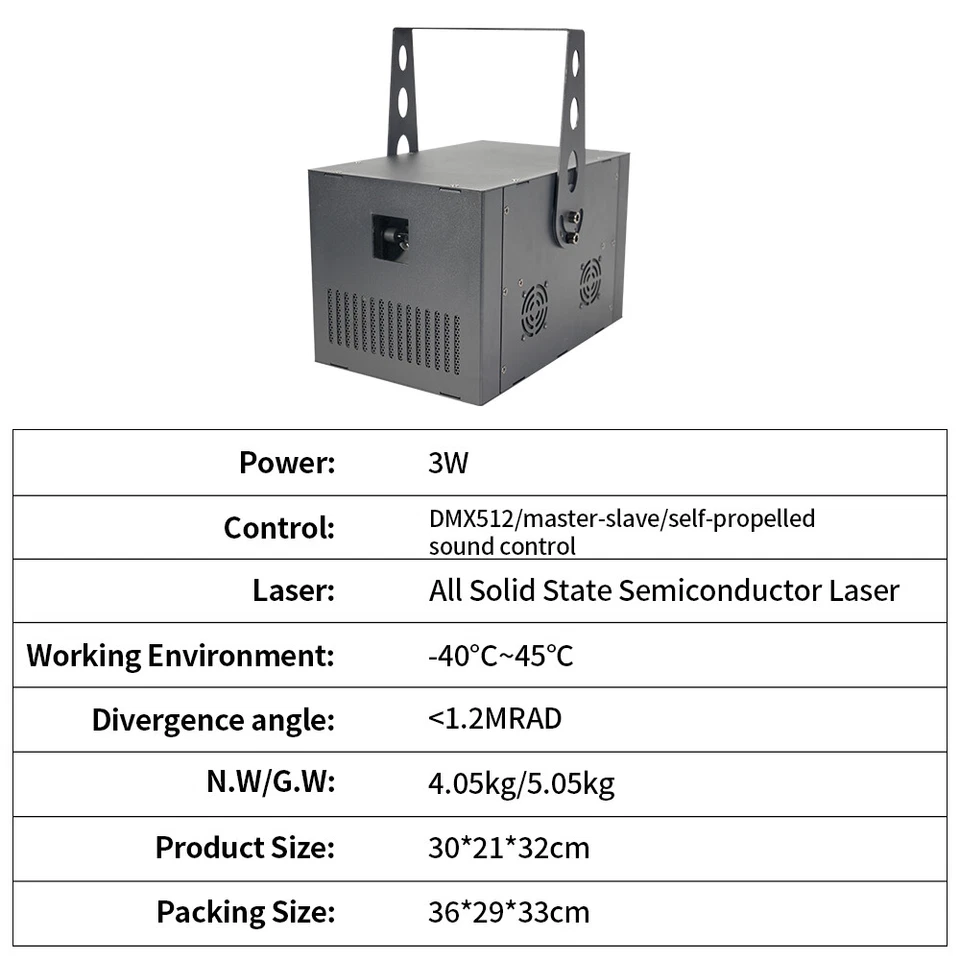 Luz láser 3W RGB haz de animación arco iris DMX512 para DJ iluminación de escenario discoteca Foto 4 de 4