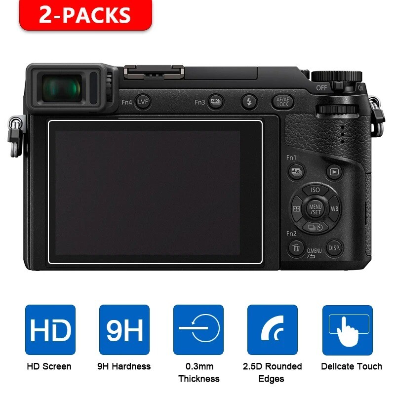 2PCS Glass Screen Protector Film for Panasonic GX85 GX80 G8 G7 GX7II FZ300