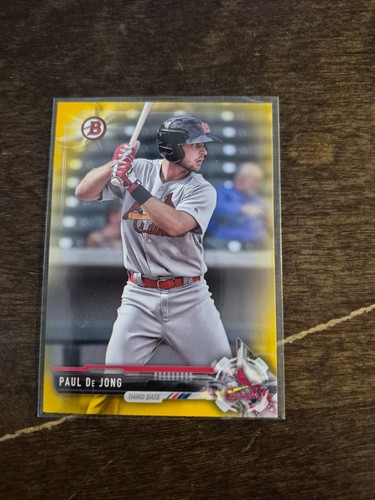 2017 Bowman Prospects Paul DeJong St Louis Cardinals Yellow - Picture 1 of 2