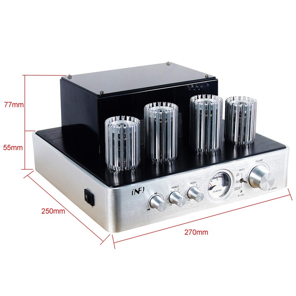 Tube Amplifier HiFi Stereo Receiver Integrated Amp with Bluetooth