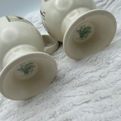 Portfolio by Pfaltzgraff Naturewood Sage Pedestal Mugs Stoneware Green Interior - Picture 3 of 8