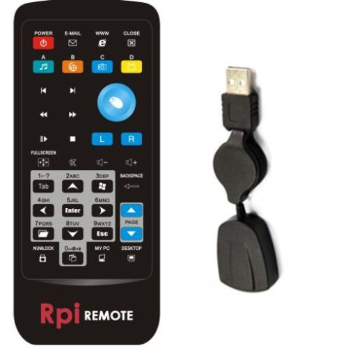 USB Infrared Remote Control Rpi for RASPBERRY PI XBMC OPENELEC / RASPXBMC - Bild 1 von 1