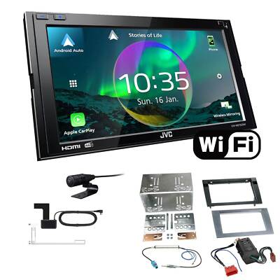JVC Autoradio WiFi Apple CarPlay DAB+ für Audi A4 04-09 anthrazit vollaktiv Bose
