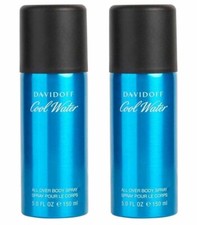  PACK OF 2 Davidoff Cool Water All Over Body Spray for Men 5.0 oz 150 ml NEW