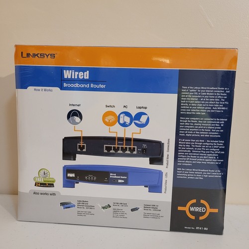Router Linksys RT41-BU cable/DSL con conmutador de 4 puertos sellado nuevo - Imagen 3 de 6