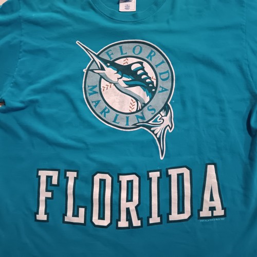 Vintage Pro Player Florida Marlins 1997 Short Sleeve T Shirt XL Baseball 90s Tee - Picture 4 of 10
