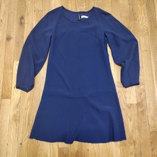 Isabel Marant Mujer Etolie Noelia Crepe Mini Vestido Minimalista Azul Marino Talla 36