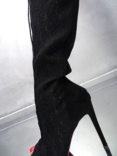 Diamantique original high heels thigh OTK corset boots black 37 - Picture 6 of 7