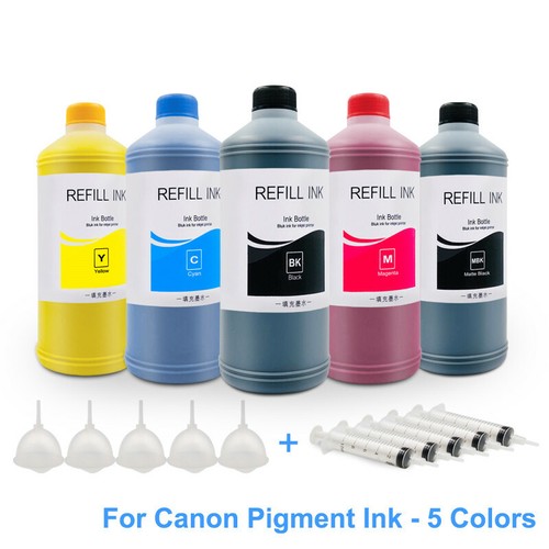 5x500ML Pigment Ink For Canon PFI-107 120 320 PFI-102 TM-205 300 TM-305  iPF670 - Afbeelding 1 van 7