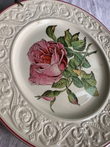 Copeland Spode Wall Plate with hanger "Garden Rose" Antique VTG 9" - Picture 3 of 7