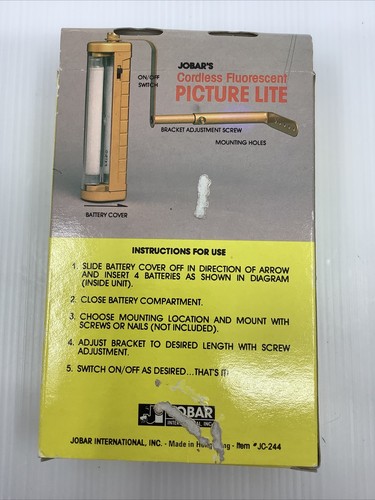 Vintage Jobar’s 6” Cordless Fluorescent Picture Music Stand Light w/ Reflector - Picture 2 of 4