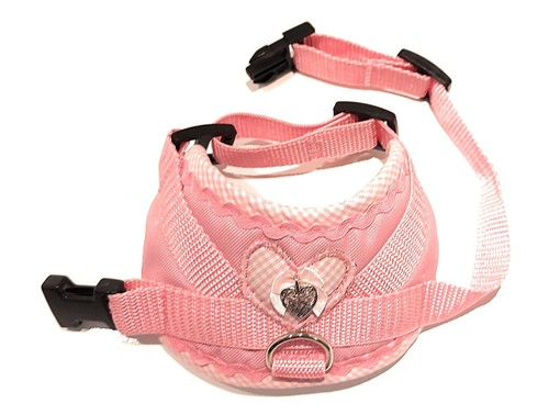 Pettorina morbida pettorina pettorina cane costume cuore quadri rosa fiocco cane - Foto 5 di 5