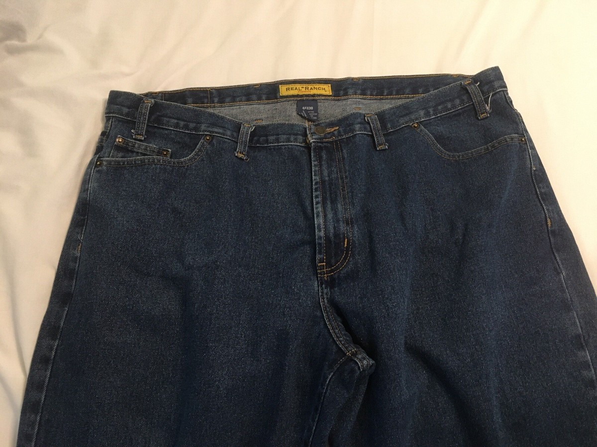 REAL RANCH PREMIUN MEN'S BLUE JEANS 46 X 30 #121 | eBay