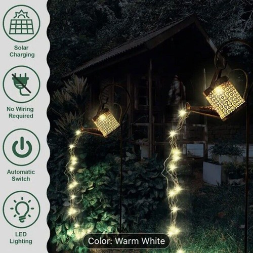 Solar Gießkanne Lichter LED Laterne String Light Outdoor Wasserdicht Hollowed - Bild 9 von 11