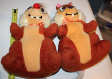 VTG 1960s Chip  N Dale 15" 16" Plush Walt Disney Productions WDP Made USA CA