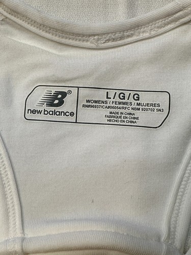 New Balance Large Sports Bra White NEW Lightening Dry Seamless Tonic 2.0 Crop - Picture 10 of 15