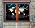 3D Map Pattern A410 Window Film Print Sticker Cling Stained Glass UV Sinsin
